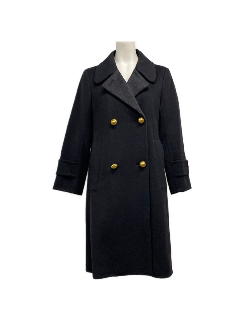 Louis Vuitton Coat 34 S Black Long Sleeve Winter Wool Angora
